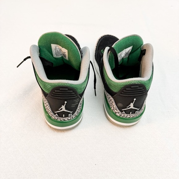 Air Jordan 3 Retro BLACK/PINE GREEN 2021 US Mens Sneakers Size 8 - Picture 6 of 8